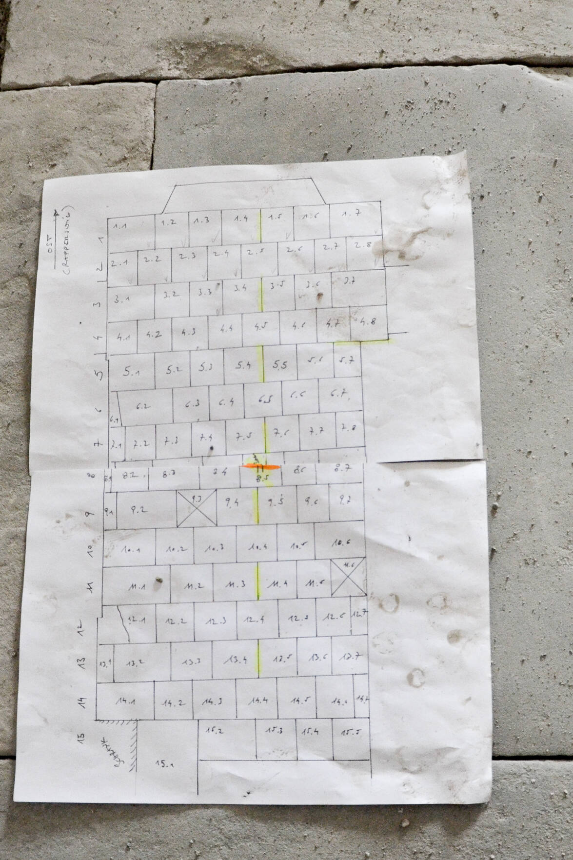 Verlegeplan historische Sandsteinplatten
