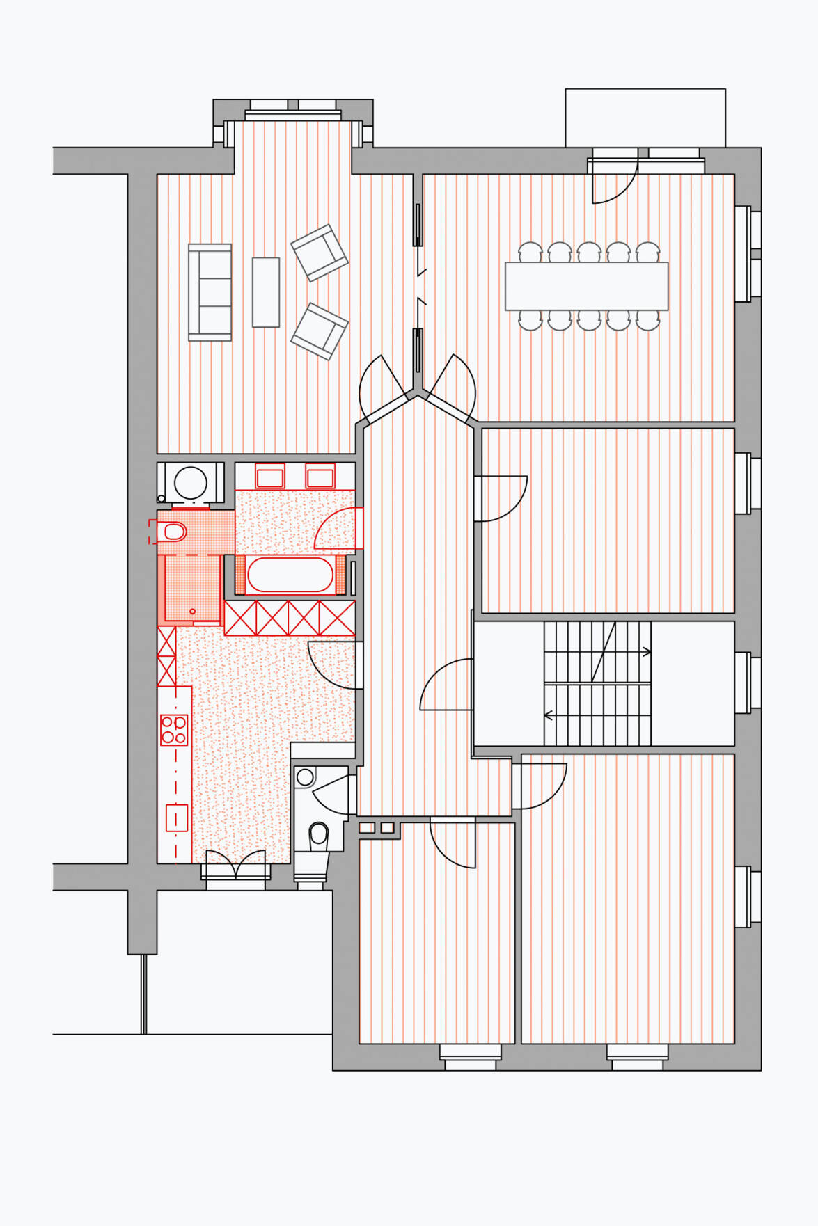 Grundriss 5.5-Zimmerwohnung