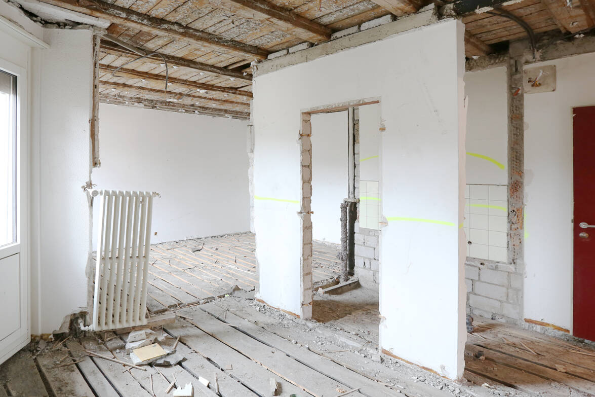 Baustelle, Abbruch in Normgeschoss
