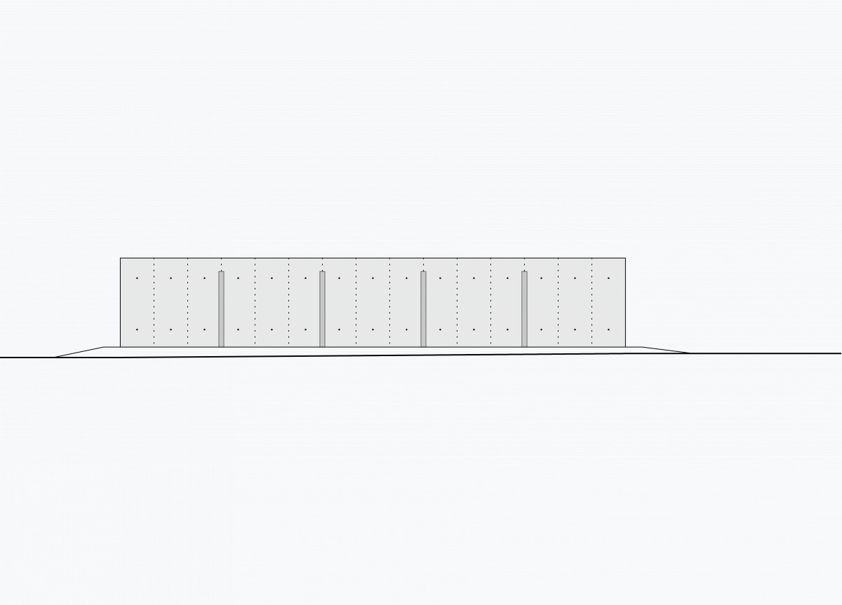 Ansicht Rückfassade mit Entwässerung