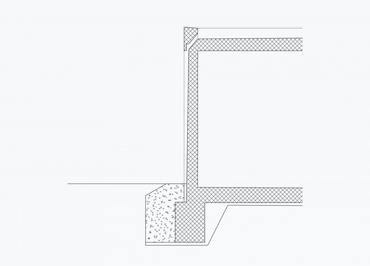 Detailschnitt Dachentwässerung