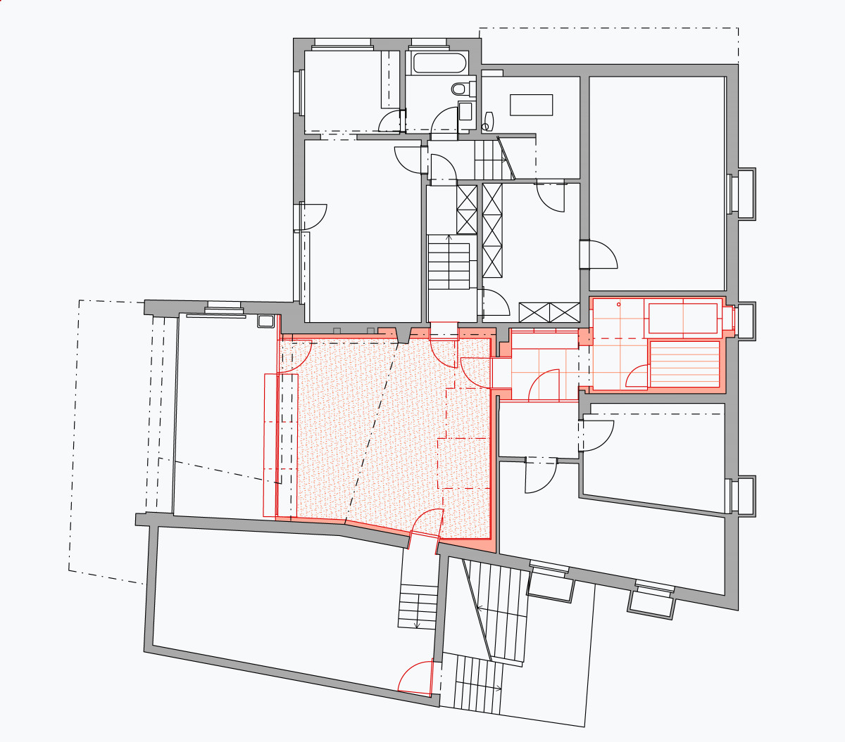 Grundriss Untergeschoss mit Einbau Fitness- und Wellnessraum